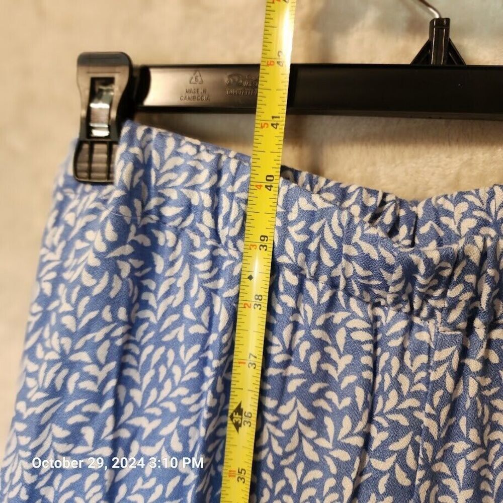 Kiwi + Punch Wide Leg Sarong Pant And Smocked Crop Top Set Blue Women's Large - Picture 11 of 16